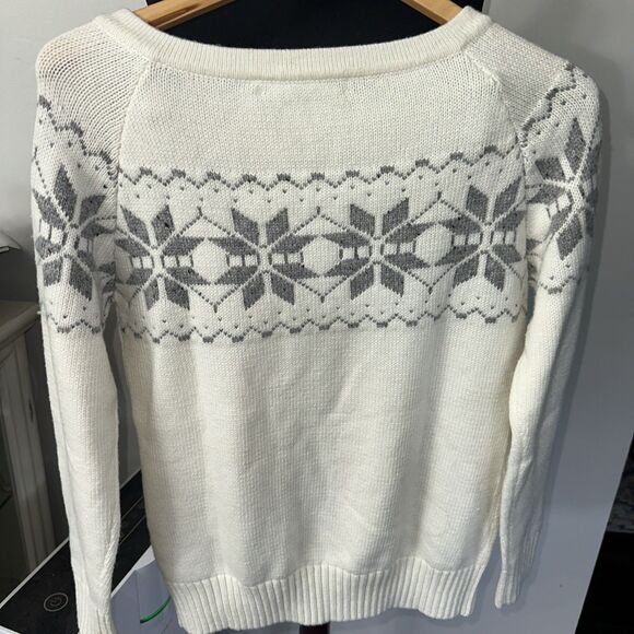 Woolrich Sweater Fair Isle Snowflake Long Sleeve Small  Wool Blend  Buttons - Picture 5 of 13